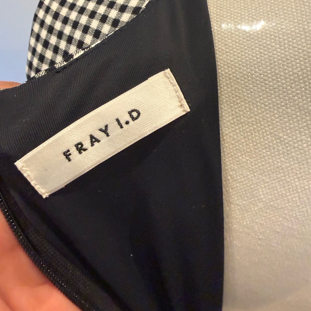Black and White Gingham Peplum Dress - Picture 3 of 3